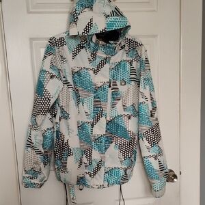 Empyre Utility Jacket Blue and Black with Hood and Zipper